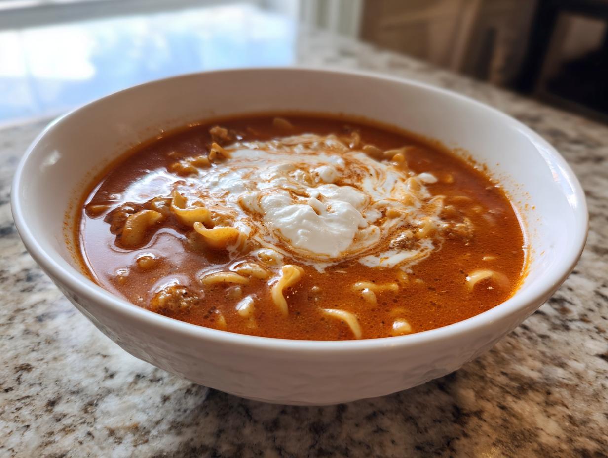 creamy lasagna soup - Featured