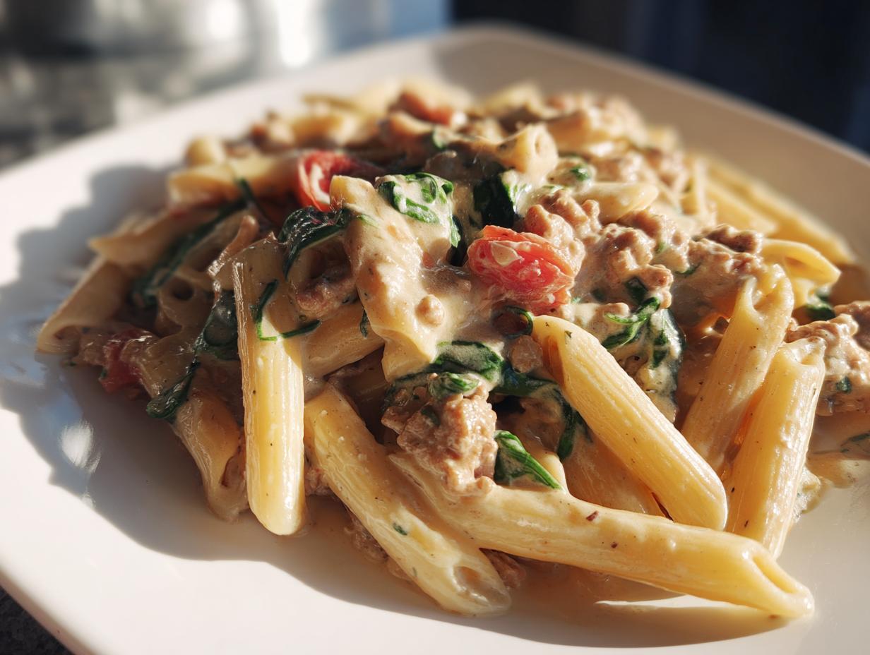 ground turkey pasta - Featured