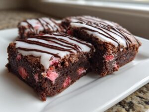 strawberry brownies - Featured