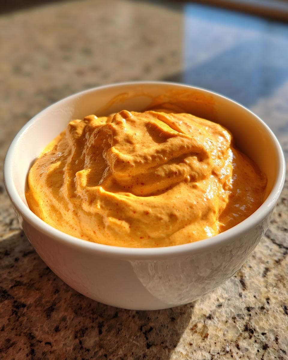 A close-up of thick, creamy, orange-colored beer cheese dip speckled with spices, served in a white bowl.