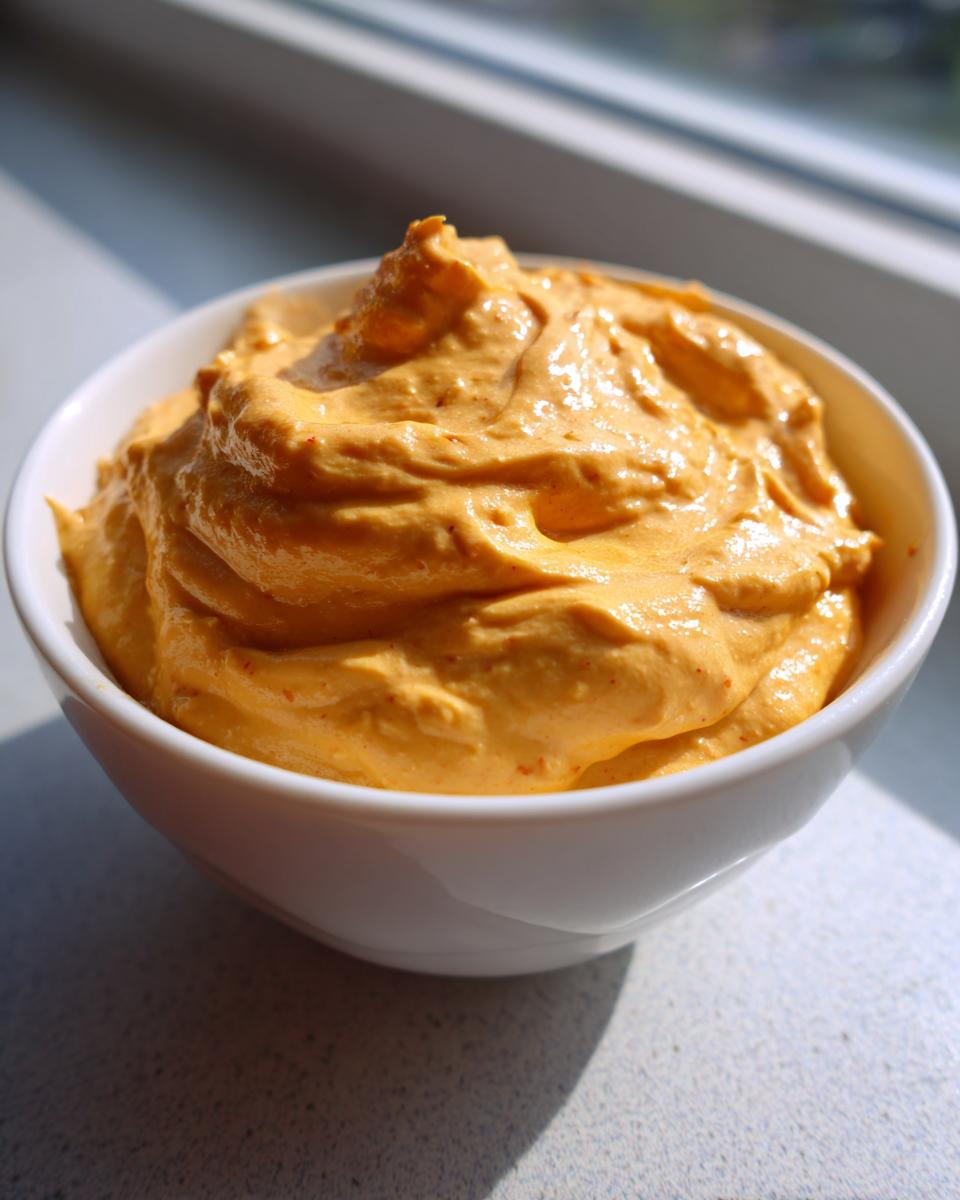Close-up of thick, creamy, orange beer cheese dip piled high in a small white bowl.